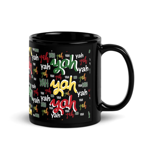 Yah Black Glossy Mug